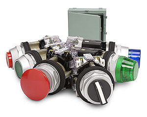 Push buttons, LED Indicator Lights, Momentary Switches, Foot Switches
