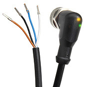 M12 quick-disconnect cables with LED