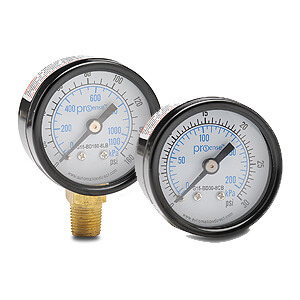 ProSense 1.5-inch dial pressure gauges, vacuum gauges, air pressure gauges, PSI gauges, water pressure gauges