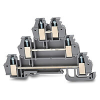 6 Port NNB  ABB ZS4-T3 Triple Level Terminal Block din Rail,Gray 