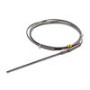 Thermocouple probe with lead wire transition.