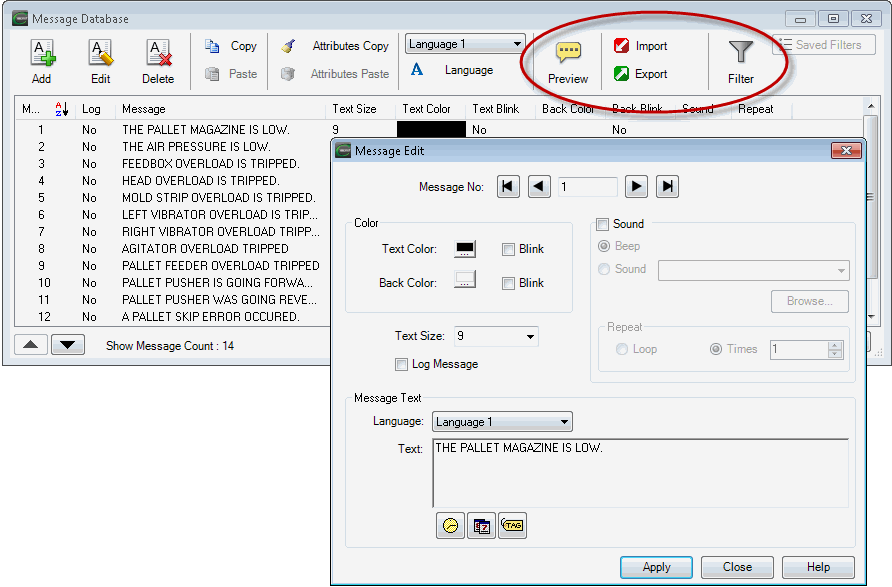 C-More Message Database