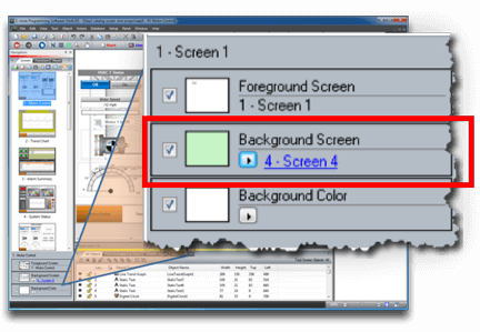 jump to background screen