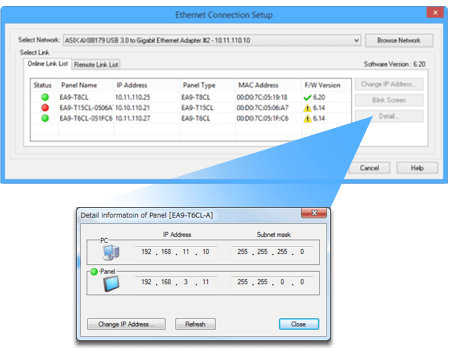ethernet browsing and setup