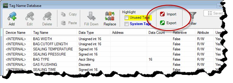 C-more import and export of databases