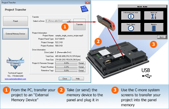 Project Transfer Screen