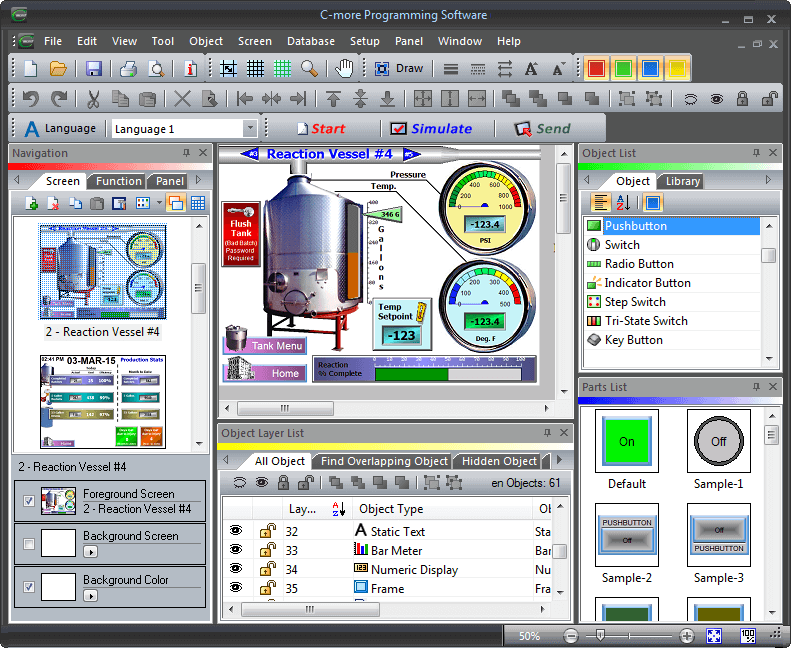 C-more Programming Suite Software Screen