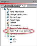 Reset Web Server Contents option added