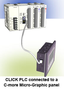 CLICK PLC connected to a C-more Micro-Graphic panel