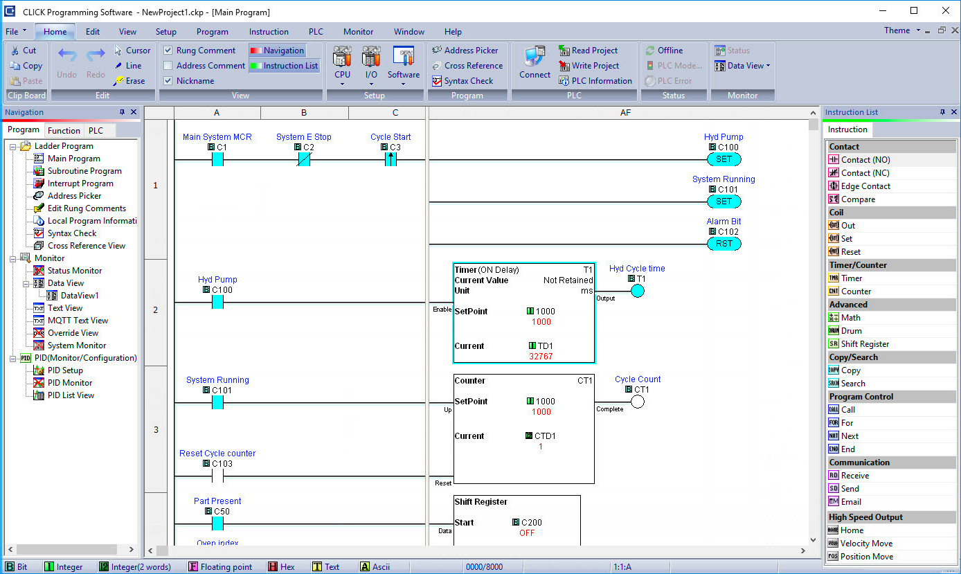 Click PLC main program