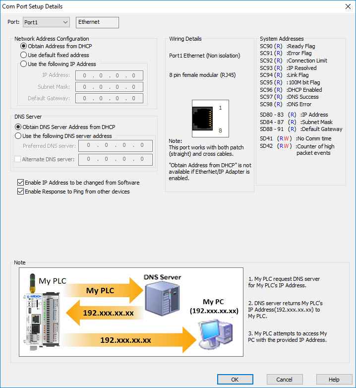 COM Port 1 Setup - CLICK CPUs w/ Ethernet and CLICK PLUS CPUs