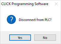 Disconnect from PLC