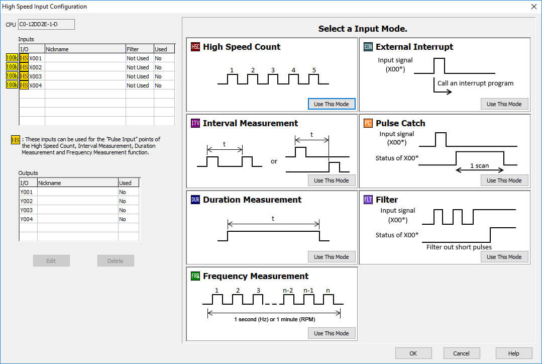 High-Speed Input Configuration