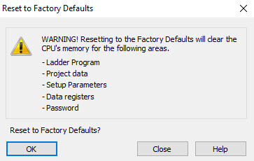 Reset to Factory Default