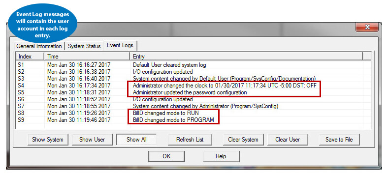 Event Log