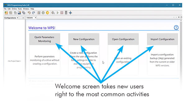 WPS Programming Suite welcome screen