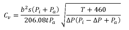 Cv formula without A constant lookup