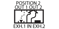 Valve diagram - 2 position - shown in position 2