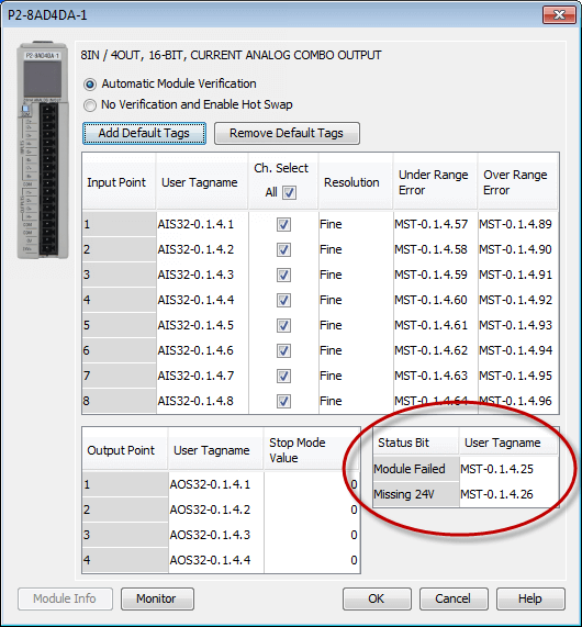 Module status bits