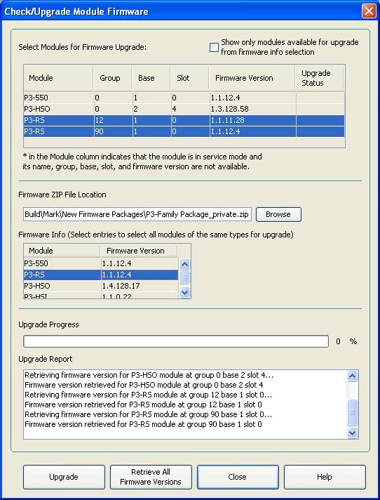 Firmware Upgrade Dialog