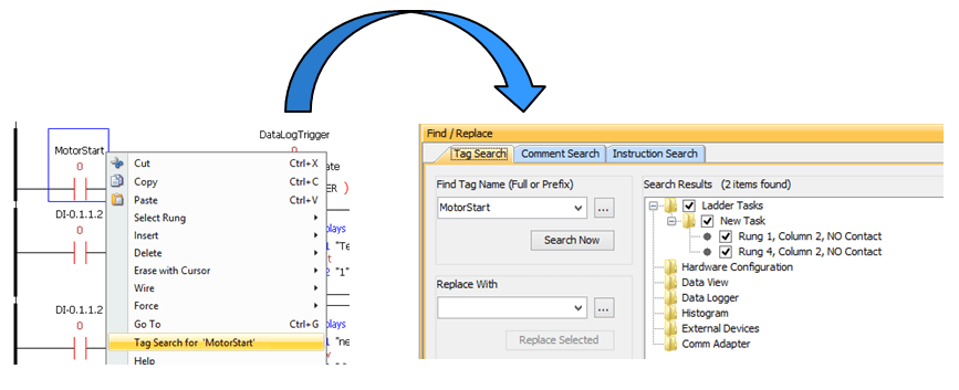 Right click tag search