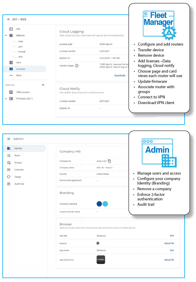 Fleet Manager and Admin