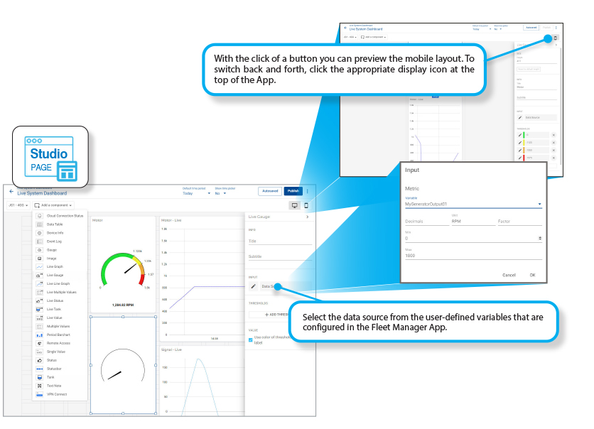 Mobile Layout and Data Source Panels