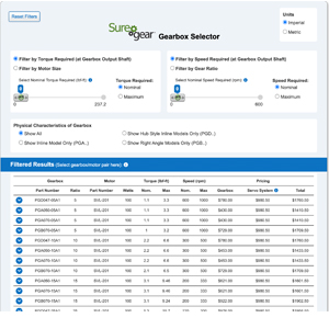 SureGear Selector Tool